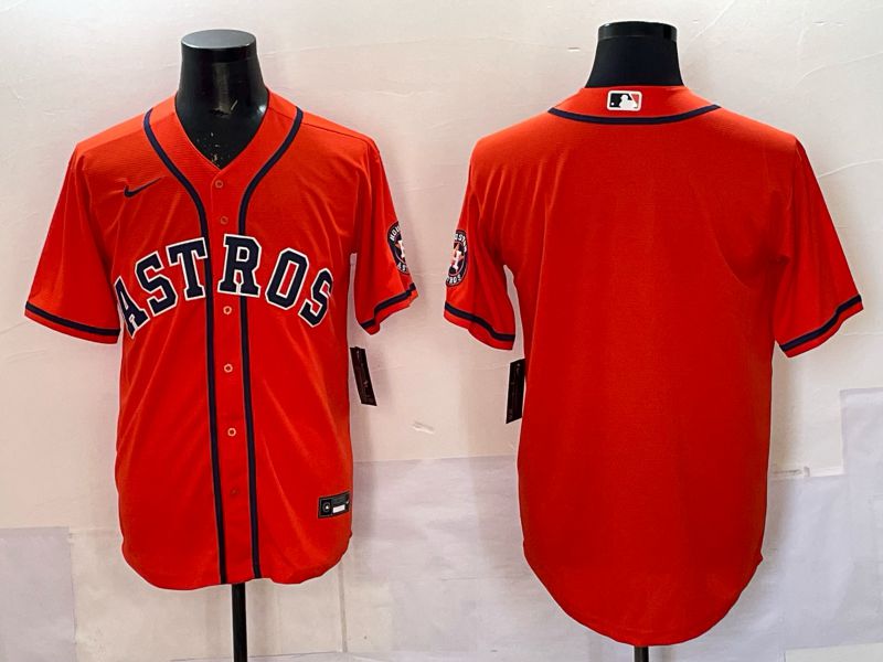Men 2025 Houston Astros Blank Orange Nike MLB Jersey style 061->san francisco 49ers->NFL Jersey